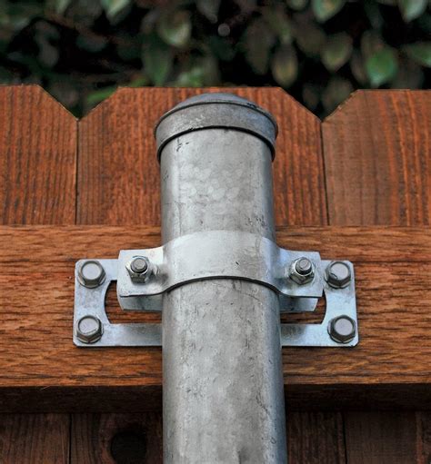 fence corner bracket for rails on metal post wood|round metal fence post brackets.